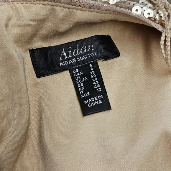 Aidan by  Aidan Mattox Women's Metallic Sequin Cocktail Dress Size 8 - Picture 9 of 10